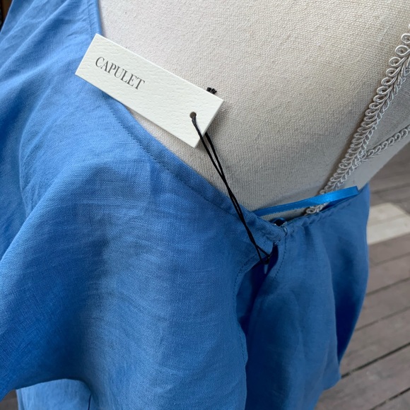 Capulet / Revolve Chambray One Shoulder Ruffle - Picture 5 of 9